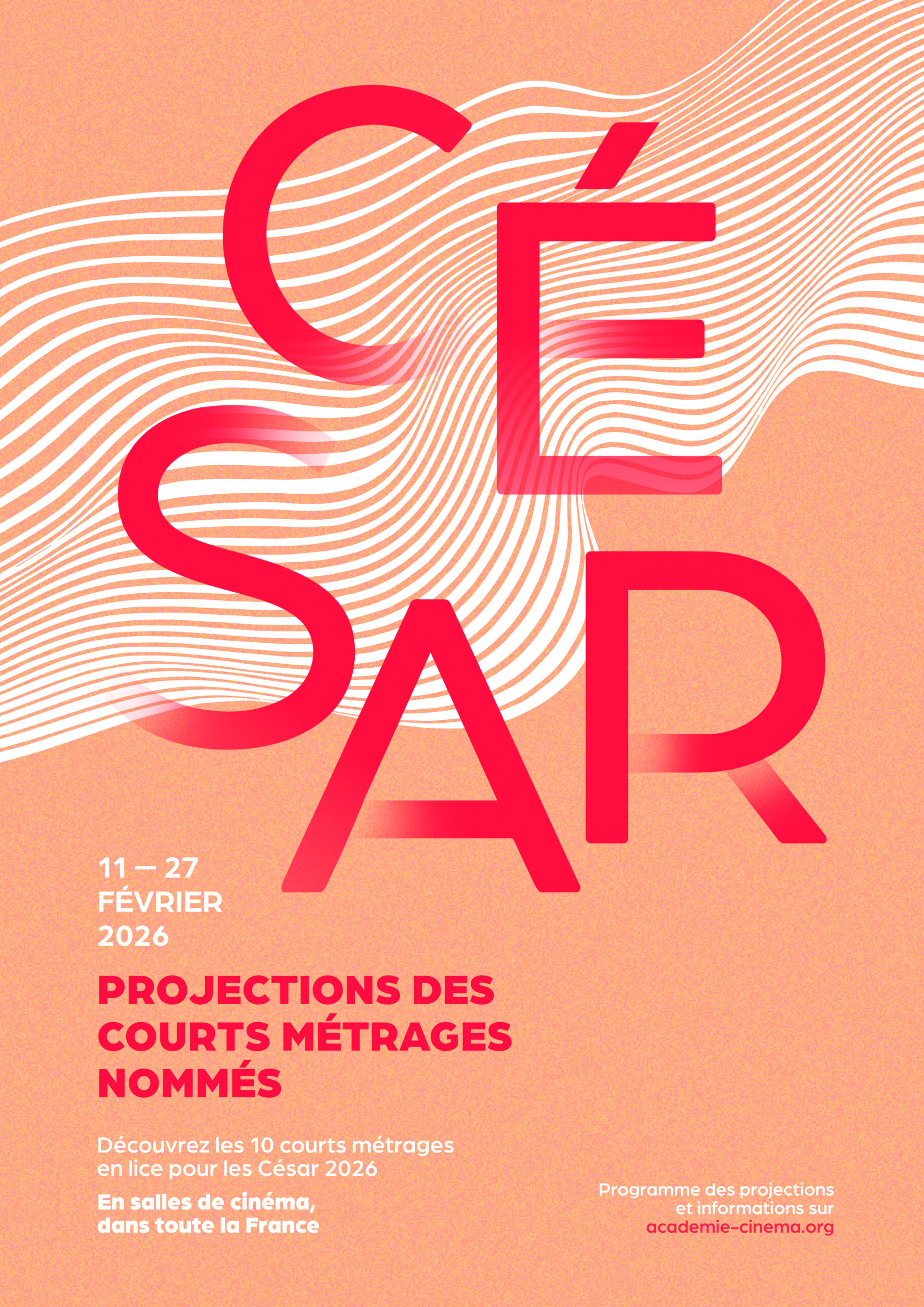 Affiche projections des courts métrages nommés aux César 2026 - Académie des César©
